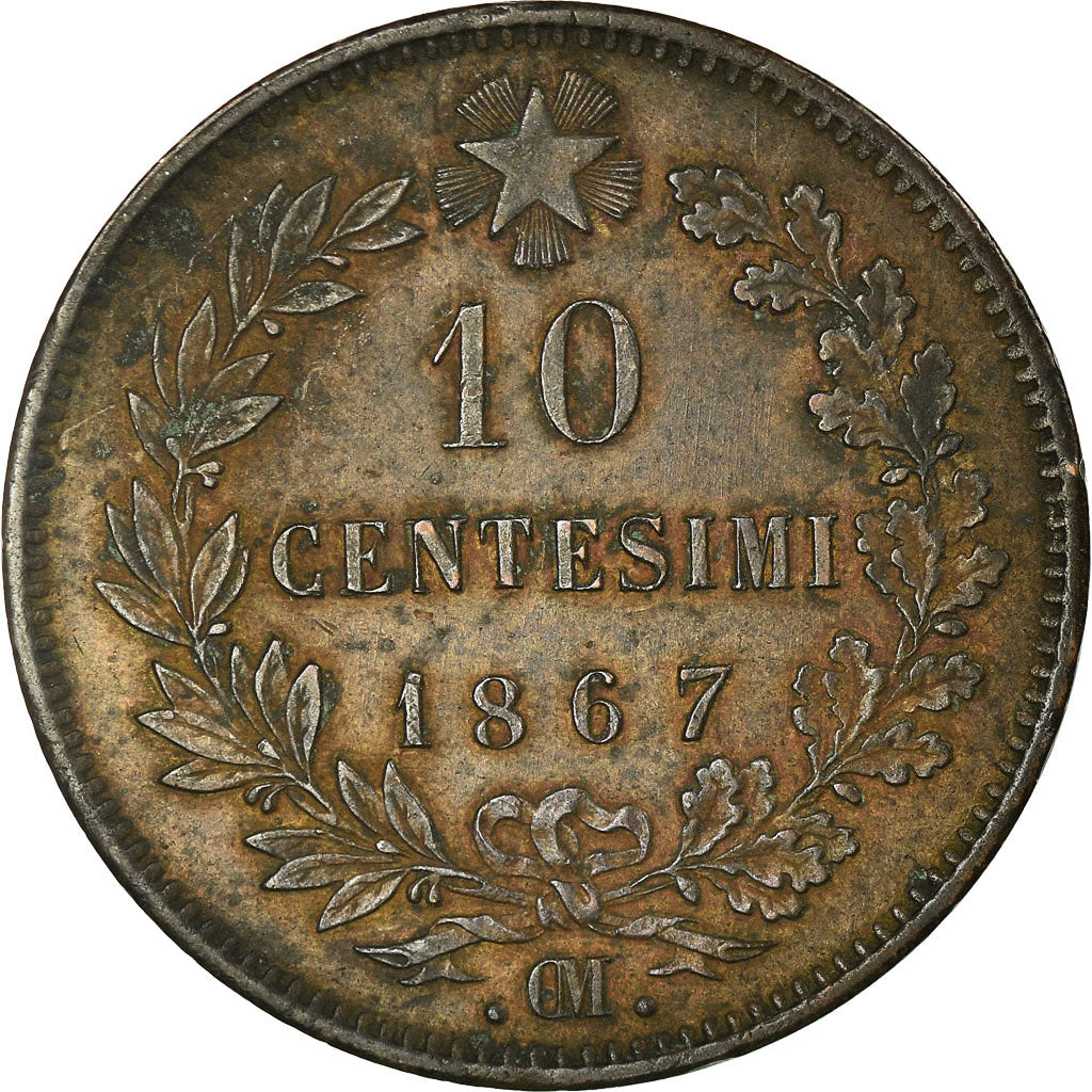 Münze, Italien, Vittorio Emanuele II, 10 Centesimi, 1867, Strasbourg, SS