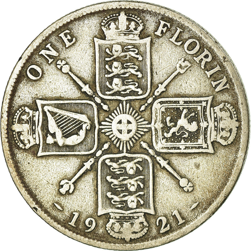 Coin, Great Britain, George V, Florin, Two Shillings, 1921, VF(30-35), Silver