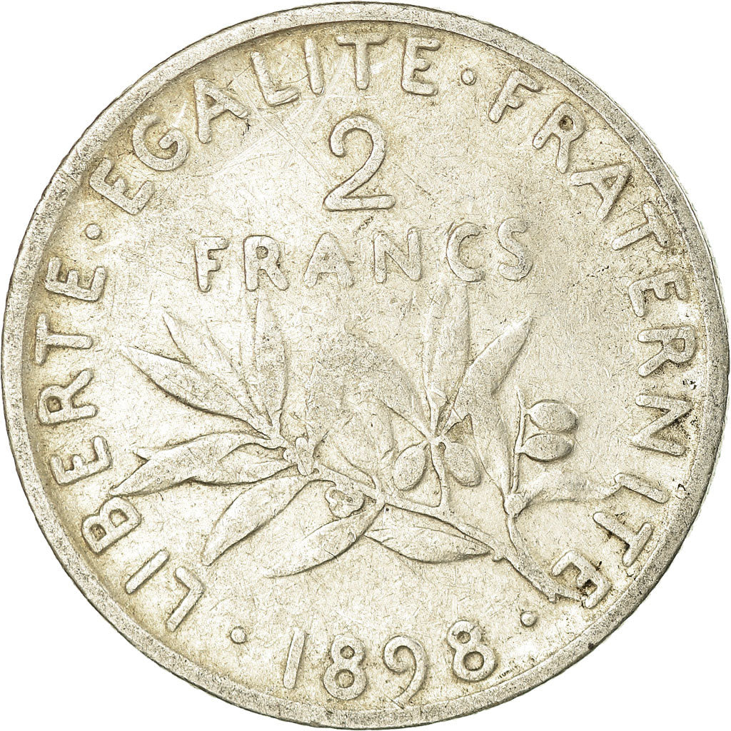 Münze, Frankreich, Semeuse, 2 Francs, 1898, Paris, S, Silber, KM:845.1