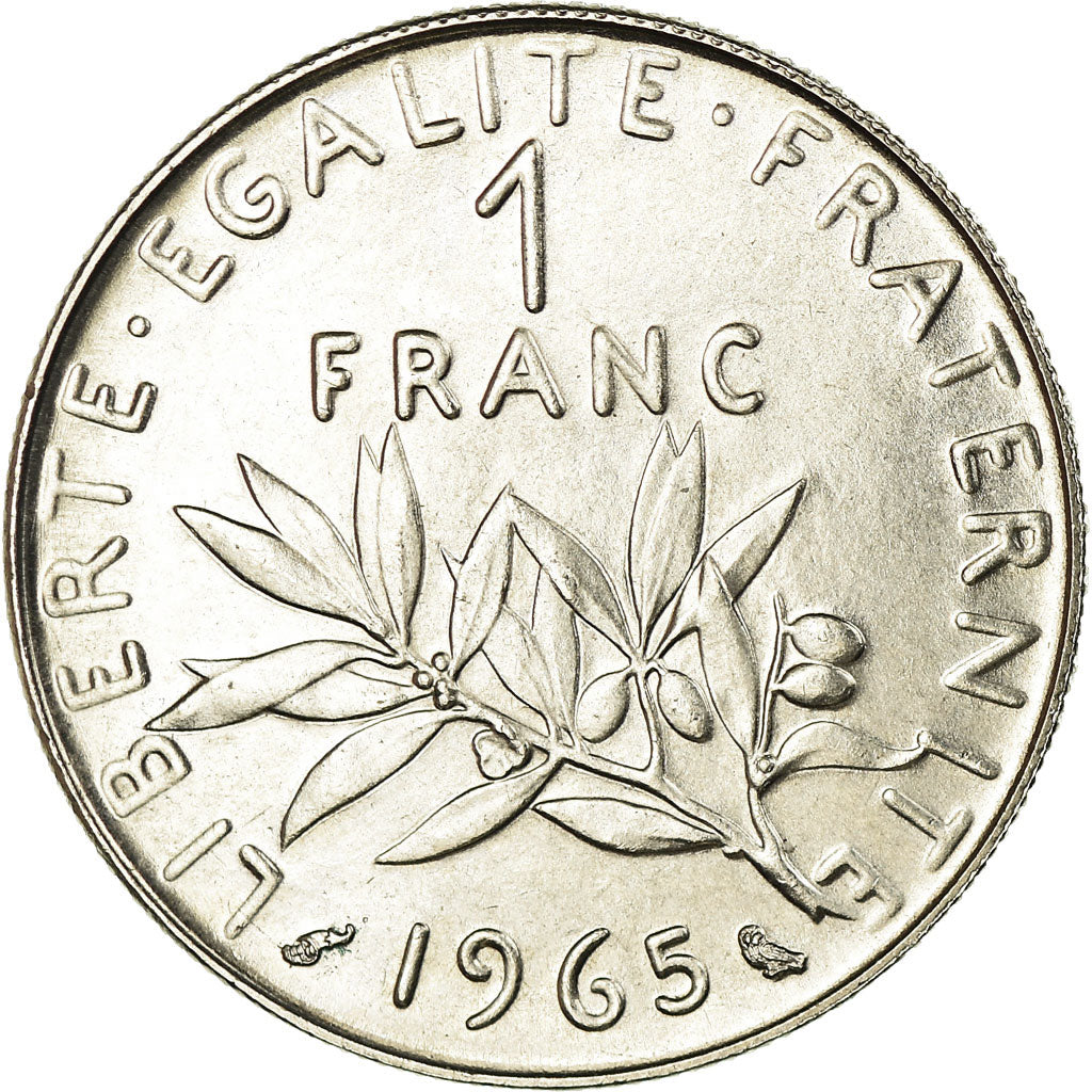 Moneta, Francja, Semeuse, Franc, 1965, Paris, MS(63), Nikiel, KM:925.1