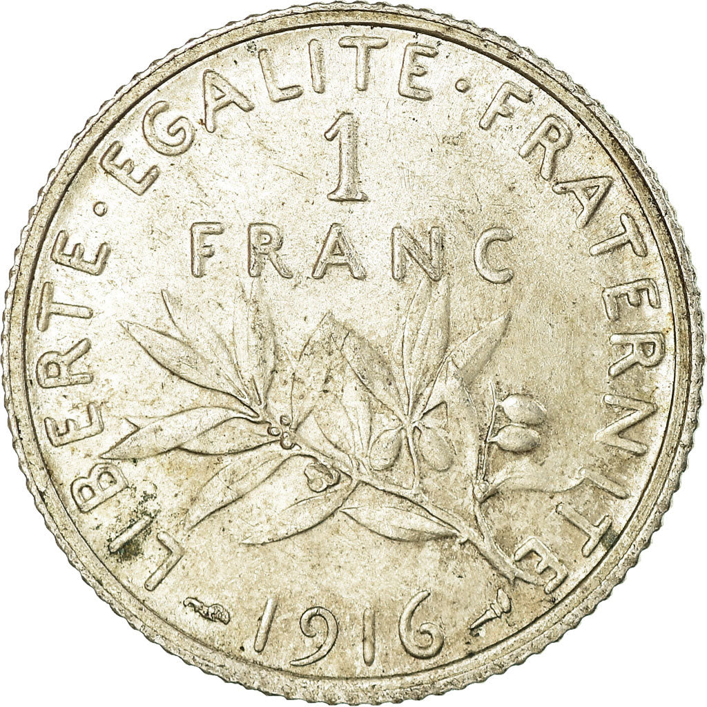 Moneda, Francia, Semeuse, Franc, 1916, Paris, MBC, Plata, KM:844.1, Gadoury:467