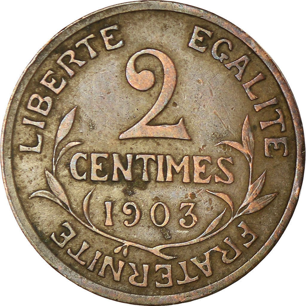 Münze, Frankreich, Dupuis, 2 Centimes, 1903, Paris, S+, Bronze, KM:841
