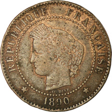 Monnaie, France, Cérès, 2 Centimes, 1890, Paris, TB, Bronze, KM:827.1