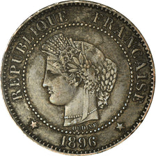 Coin, France, Cérès, 2 Centimes, 1896, Paris, VF(30-35), Bronze, KM:827.1