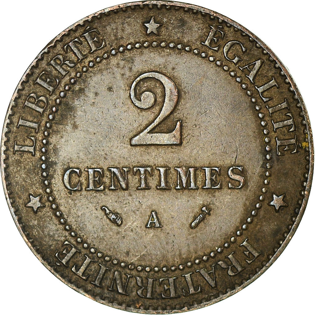 Coin, France, Cérès, 2 Centimes, 1896, Paris, VF(30-35), Bronze, KM:827.1