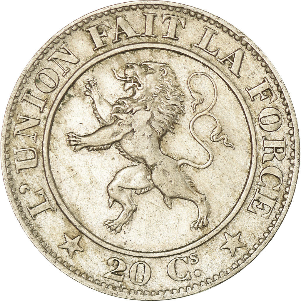 Coin, Belgium, Leopold I, 20 Centimes, 1861, EF(40-45), Copper-nickel, KM:20