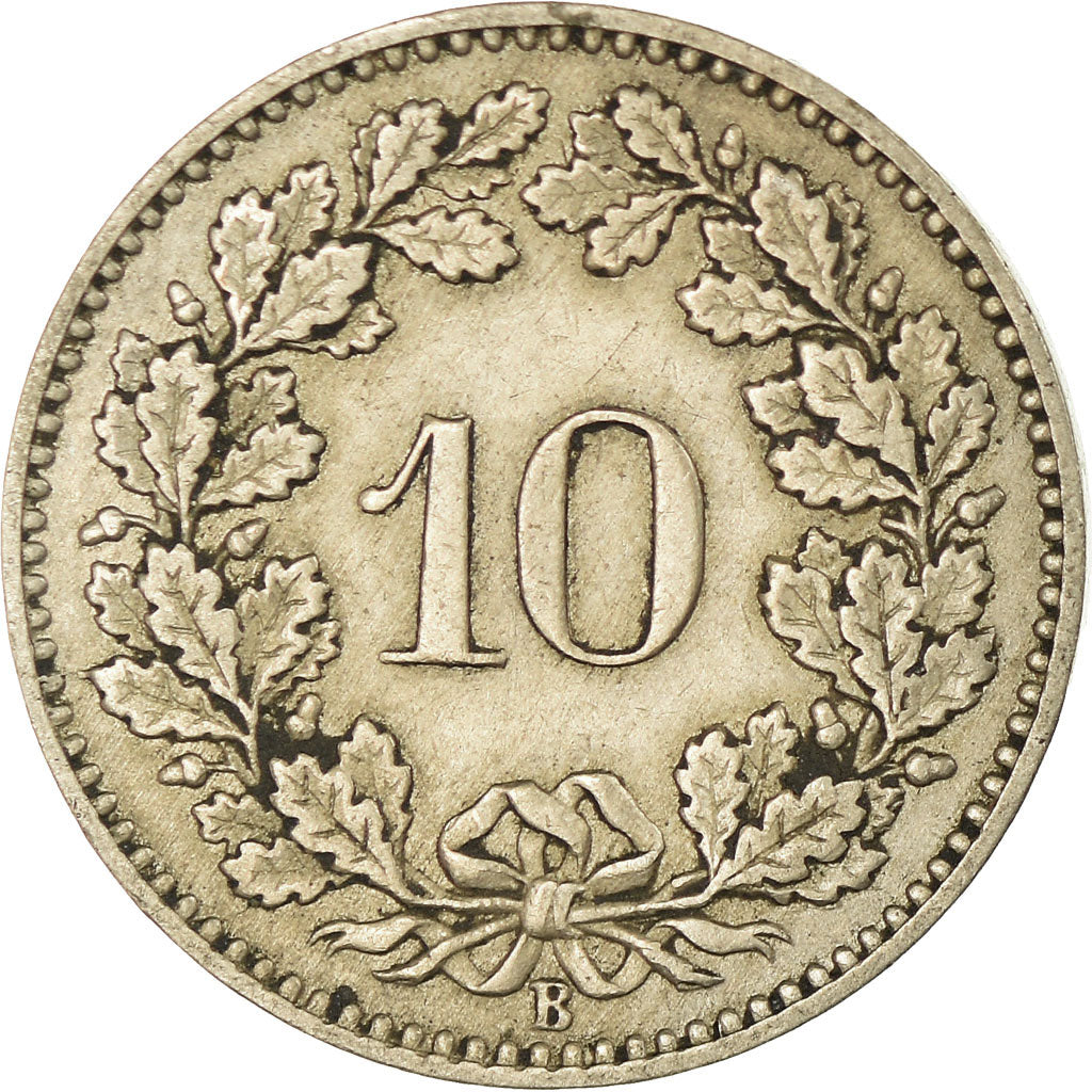 Moneta, Szwajcaria, 10 Rappen, 1881, Bern, VF(30-35), Miedź-Nikiel, KM:27
