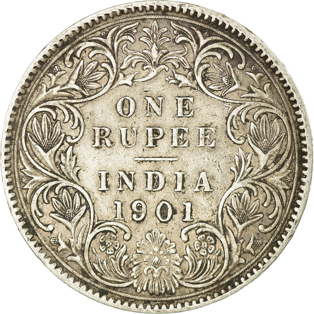 Coin, INDIA-BRITISH, Victoria, Rupee, 1901, VF(30-35), Silver, KM:492