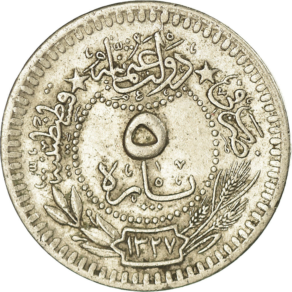 Monnaie, Turquie, Muhammad V, 5 Para, 1912/AH1327, Qustantiniyah, TTB, Nickel