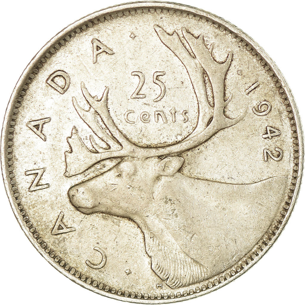 Coin, Canada, George VI, 25 Cents, 1942, Royal Canadian Mint, Ottawa, EF(40-45)