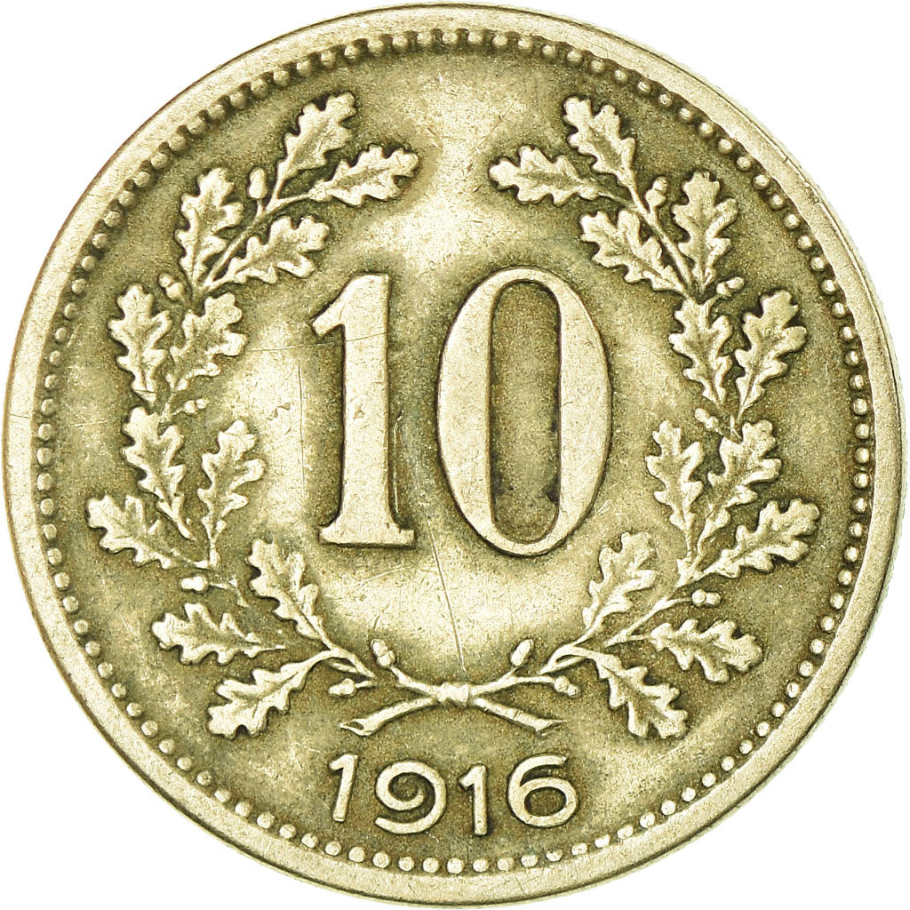 Monnaie, Autriche, Franz Joseph I, 10 Heller, 1916, TB+, Copper-Nickel-Zinc