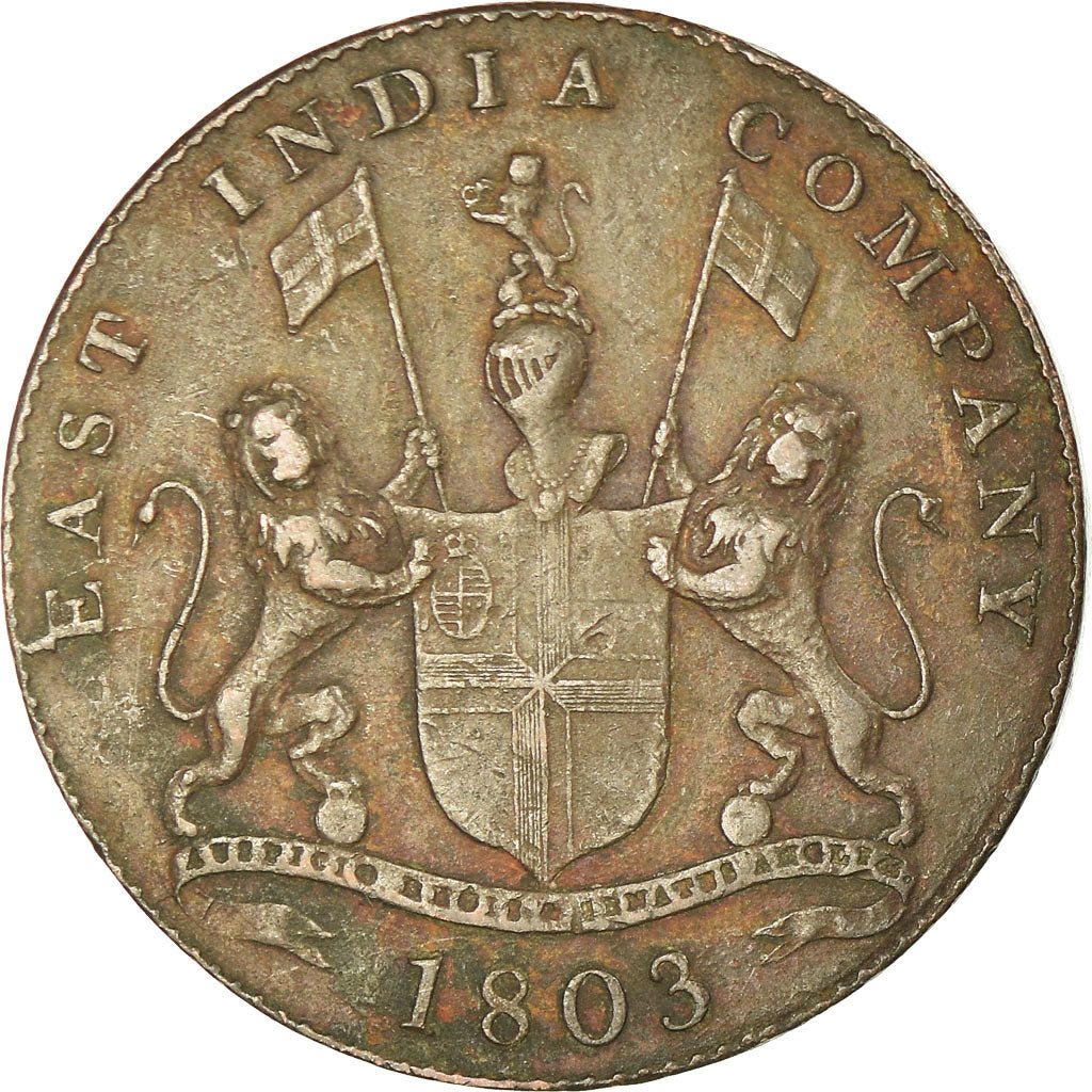 Monnaie, INDIA-BRITISH, MADRAS PRESIDENCY, 20 Cash, 1803, Soho Mint, Birmingham