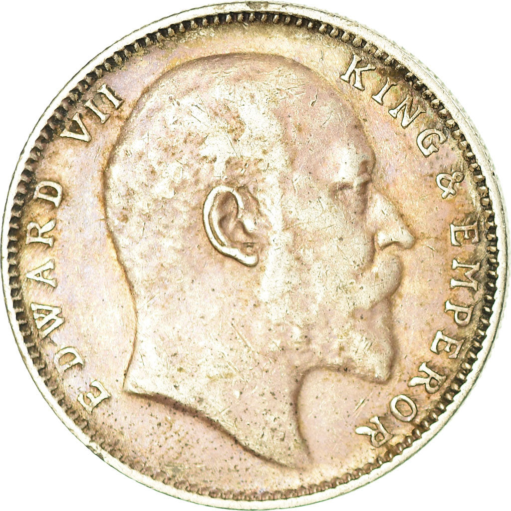 Moneta, INDIA - BRITANNICA, Edward VII, Rupee, 1907, Calcutta, BB, Argento
