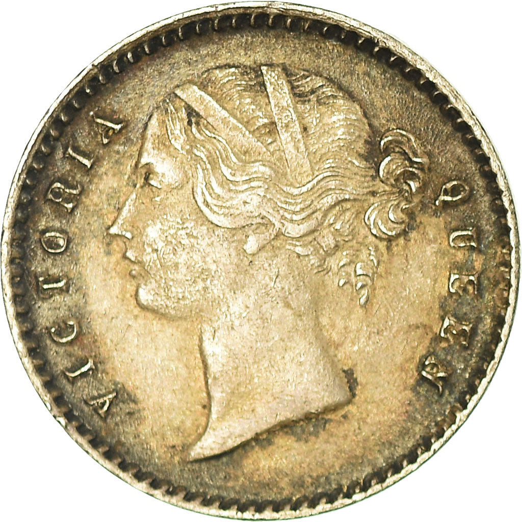 Coin, INDIA-BRITISH, Victoria, 2 Annas, 1841, Madras, EF(40-45), Silver