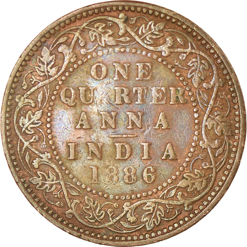 Münze, INDIA-BRITISH, Victoria, 1/4 Anna, 1886, SS, Kupfer, KM:486
