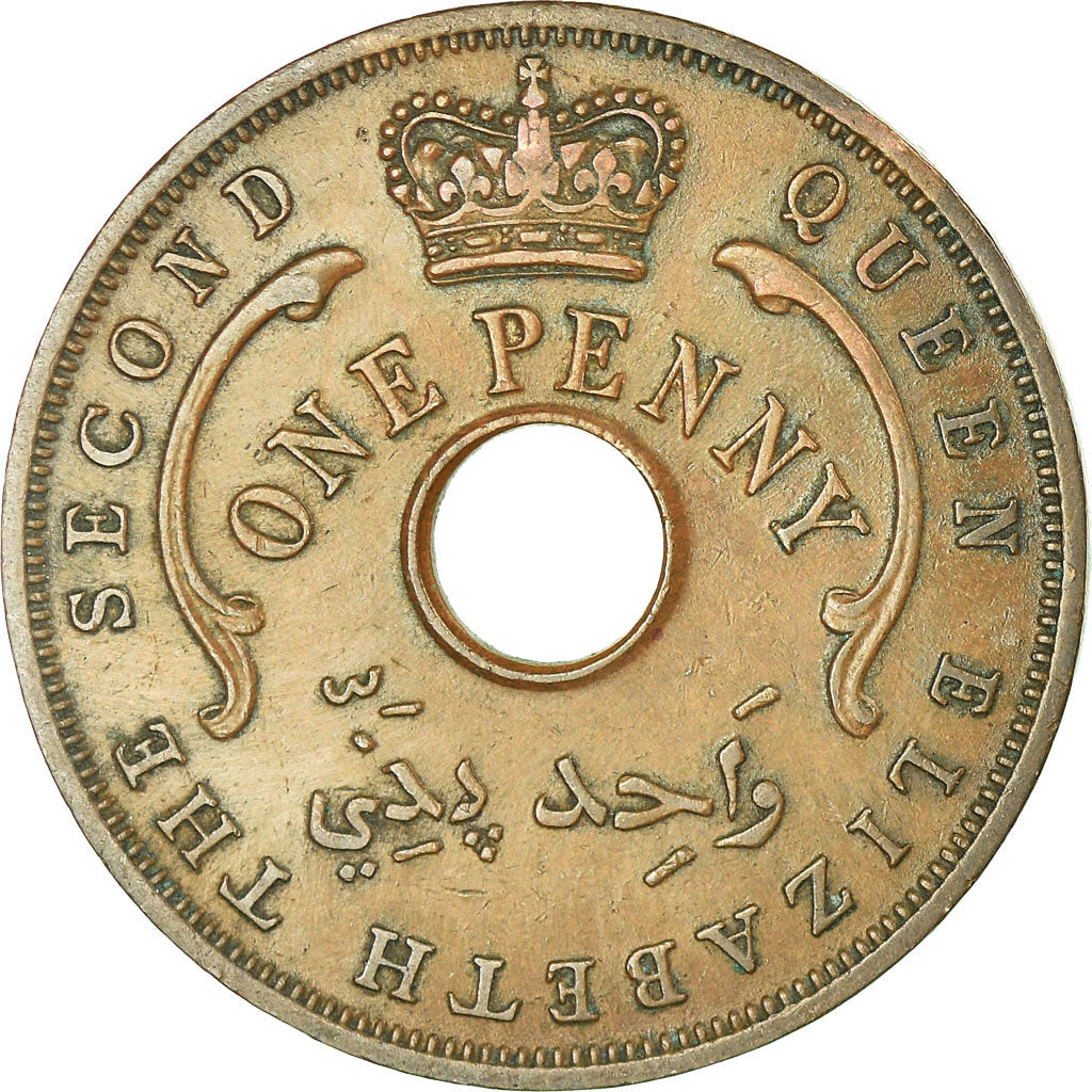 Münze, BRITISH WEST AFRICA, Elizabeth II, Penny, 1958, SS, Bronze, KM:33
