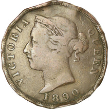 Moneta, Cypr, Piastre, 1890, VF(20-25), Bronze, KM:3.2