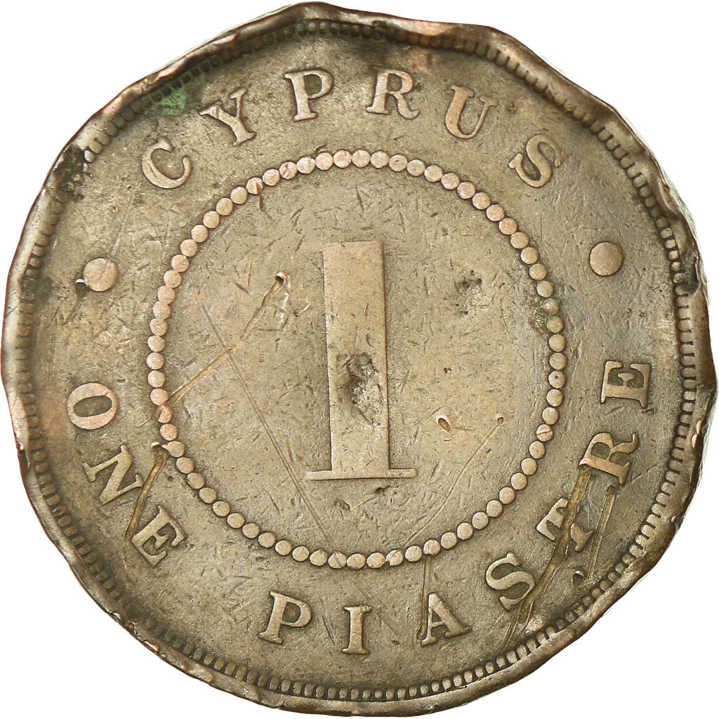 Moneta, Cypr, Piastre, 1890, VF(20-25), Bronze, KM:3.2