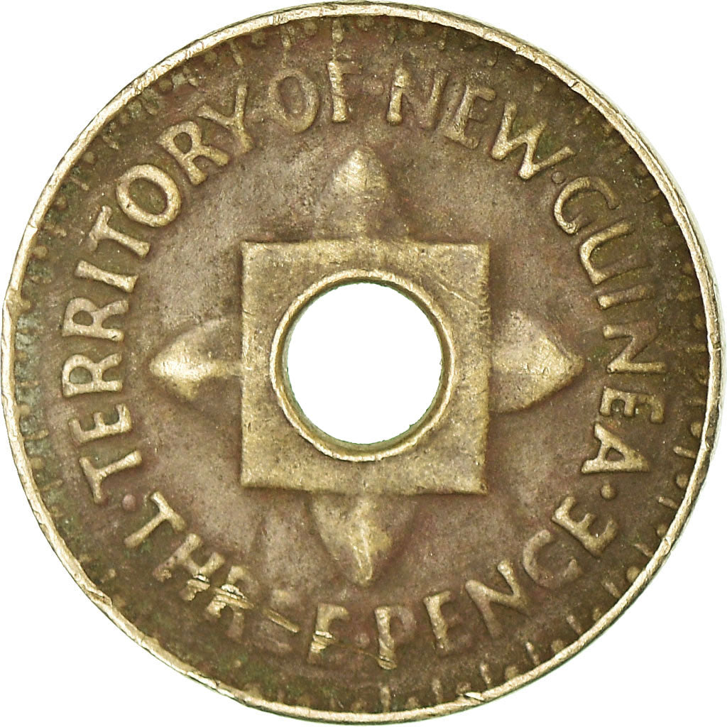 Coin, NEW GUINEA, 3 Pence, 1944, EF(40-45), Copper-nickel, KM:10