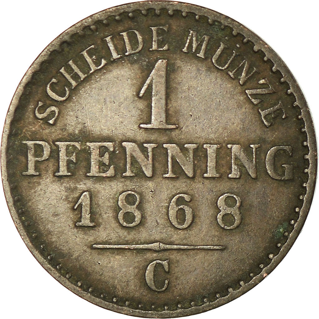 Münze, Deutsch Staaten, PRUSSIA, Wilhelm I, Pfennig, 1868, Frankfurt, SS