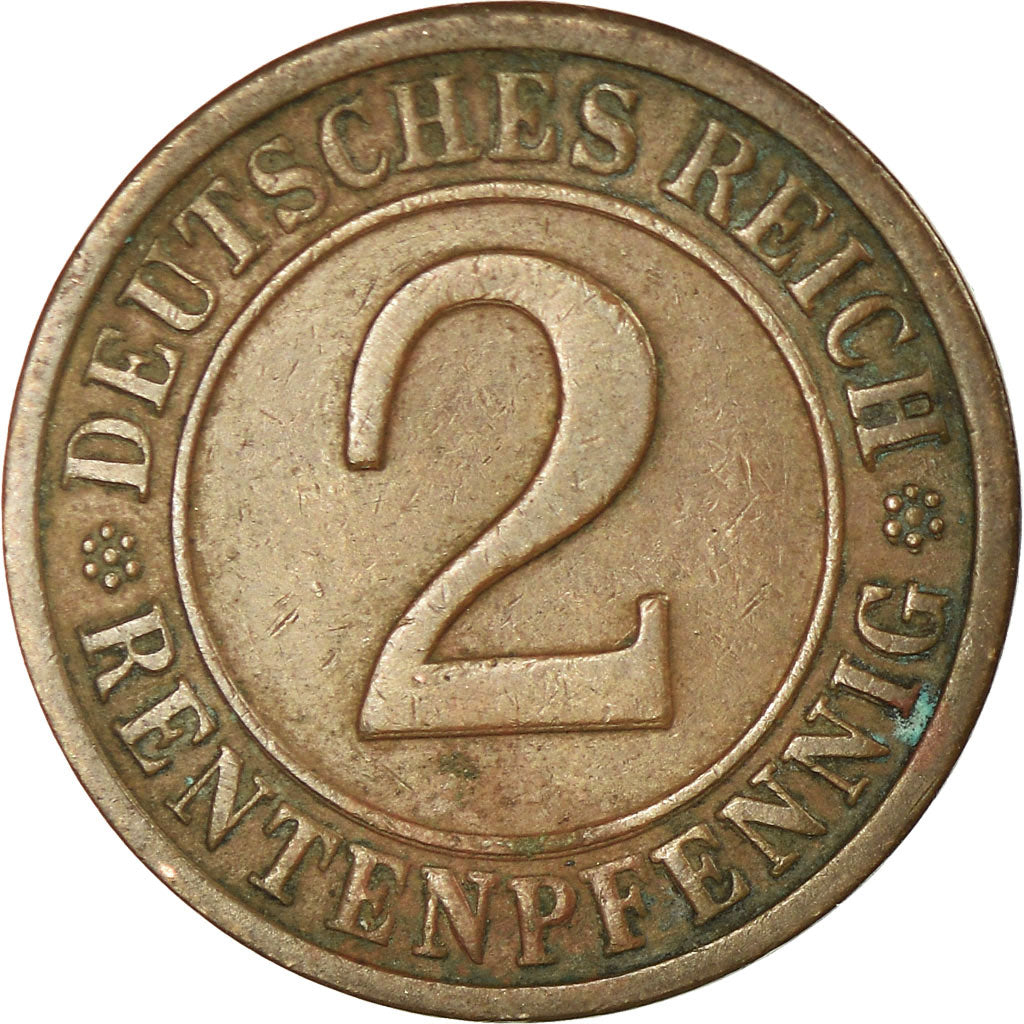 Moneta, GERMANIA, REPUBBLICA DI WEIMAR, 2 Rentenpfennig, 1923, Karlsruhe, BB