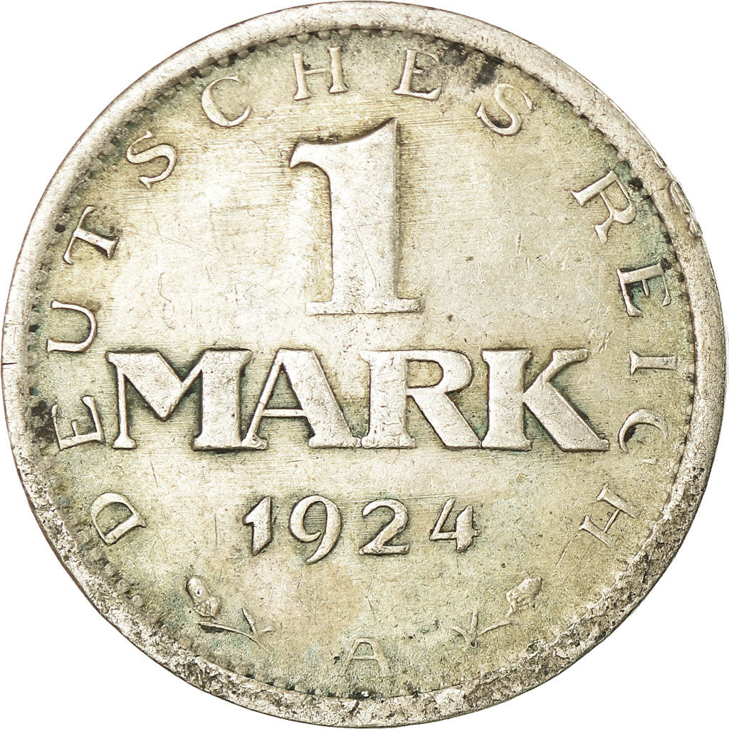 Moneta, NIEMCY, REP. WEIMARSKA, Mark, 1924, Berlin, VF(30-35), Srebro, KM:42