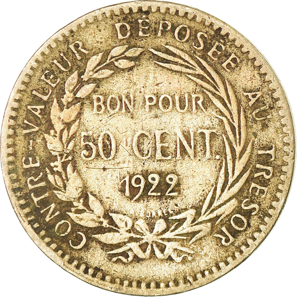 Coin, Martinique, 50 Centimes, 1922, Paris, VF(30-35), Copper-nickel, KM:40