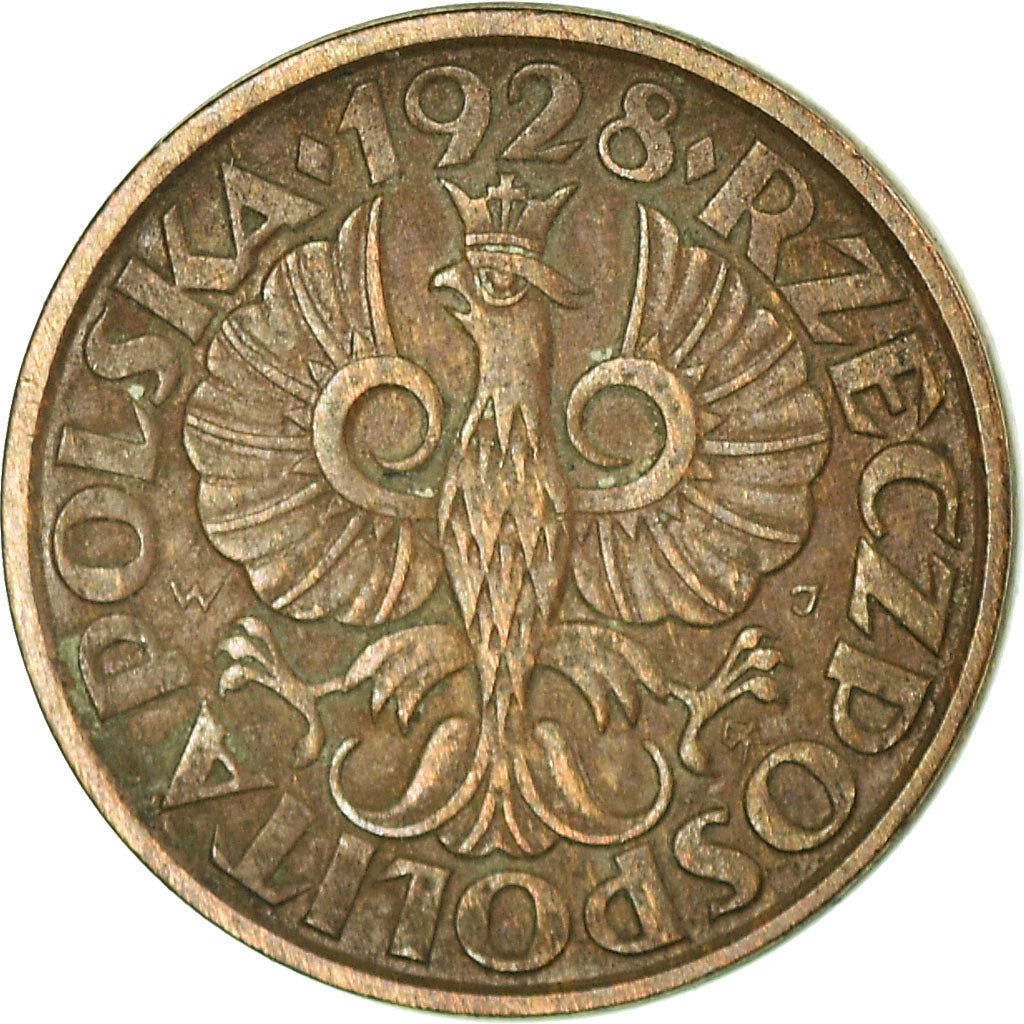 Coin, Poland, Grosz, 1928, Warsaw, EF(40-45), Bronze, KM:8a