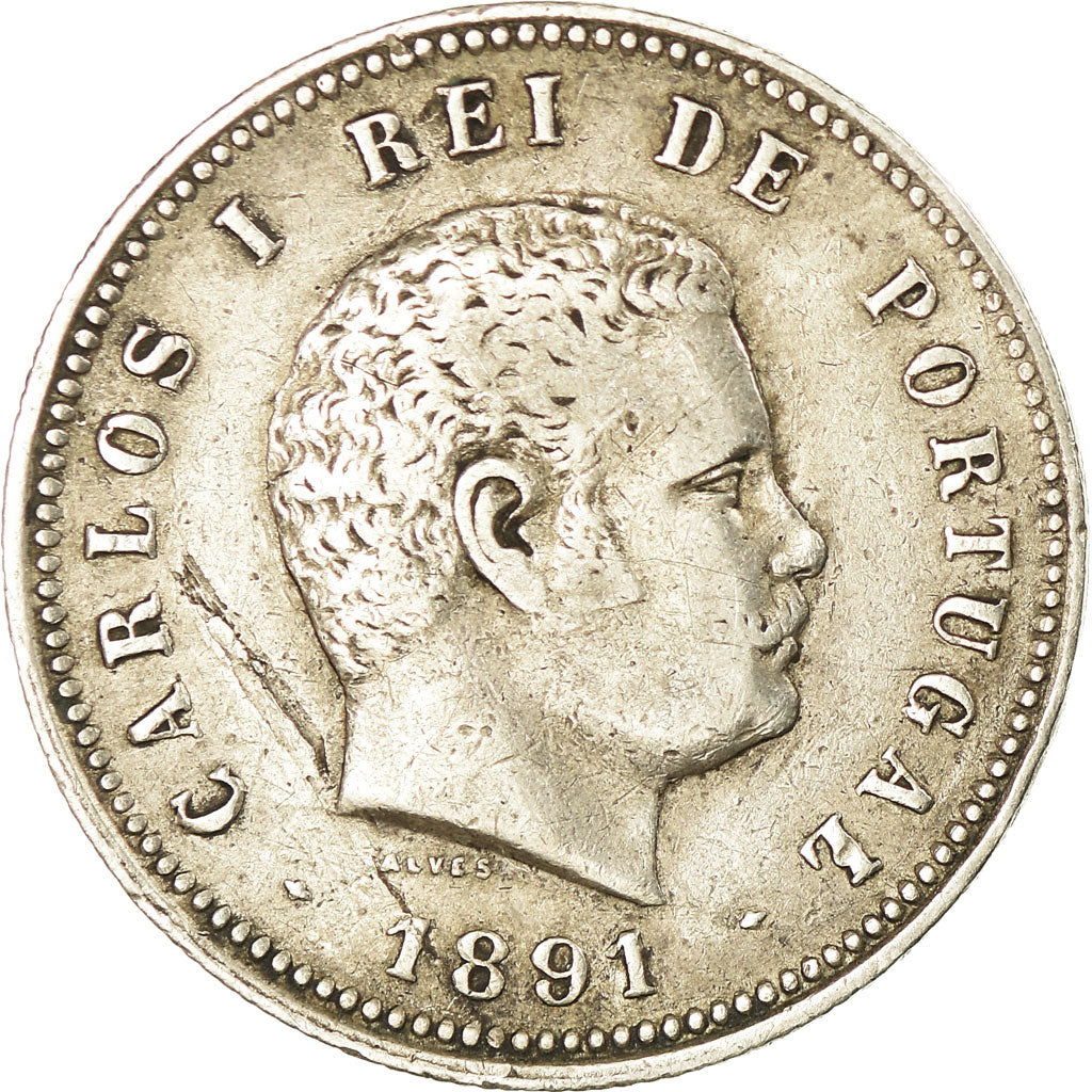 Monnaie, Portugal, Carlos I, 200 Reis, 1891, TTB, Argent, KM:534
