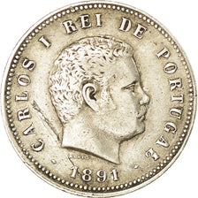 Monnaie, Portugal, Carlos I, 200 Reis, 1891, TTB, Argent, KM:534