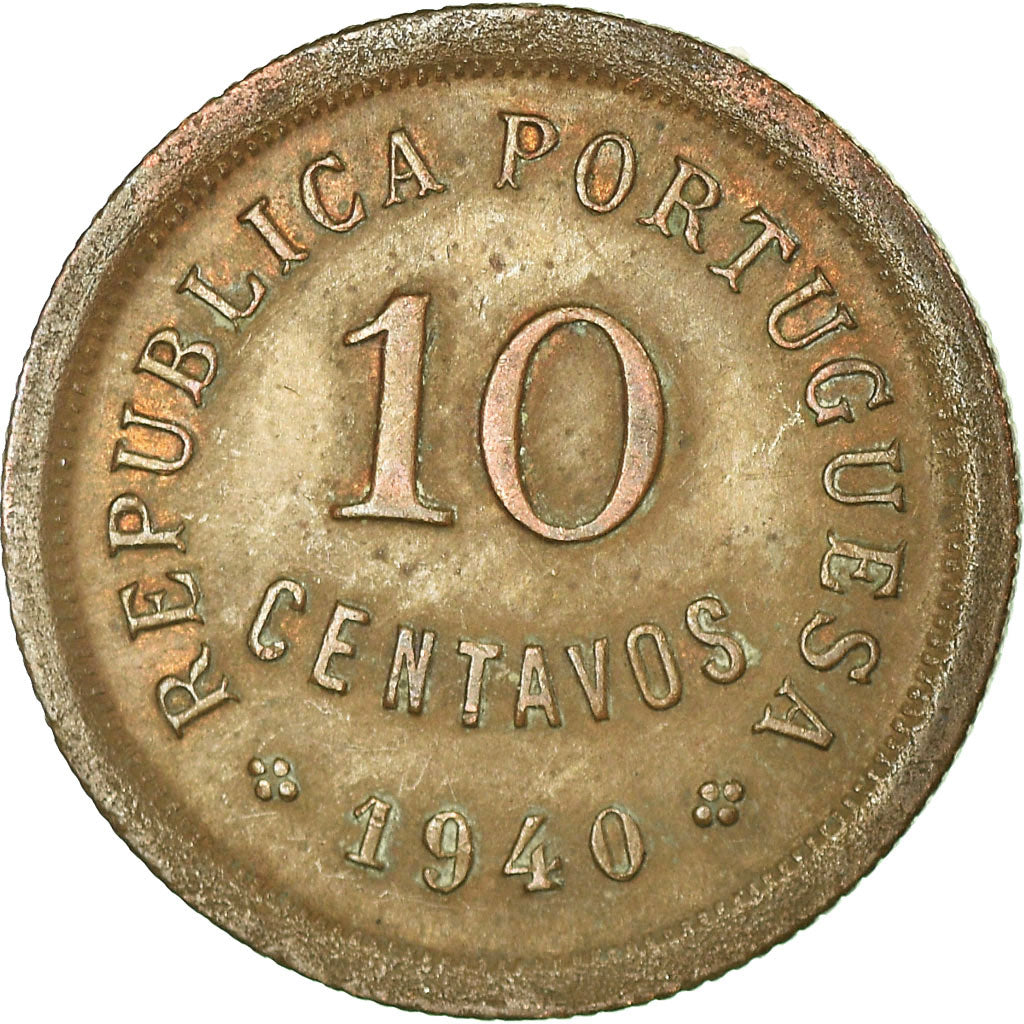 Coin, Portugal, 10 Centavos, 1940, EF(40-45), Bronze, KM:573