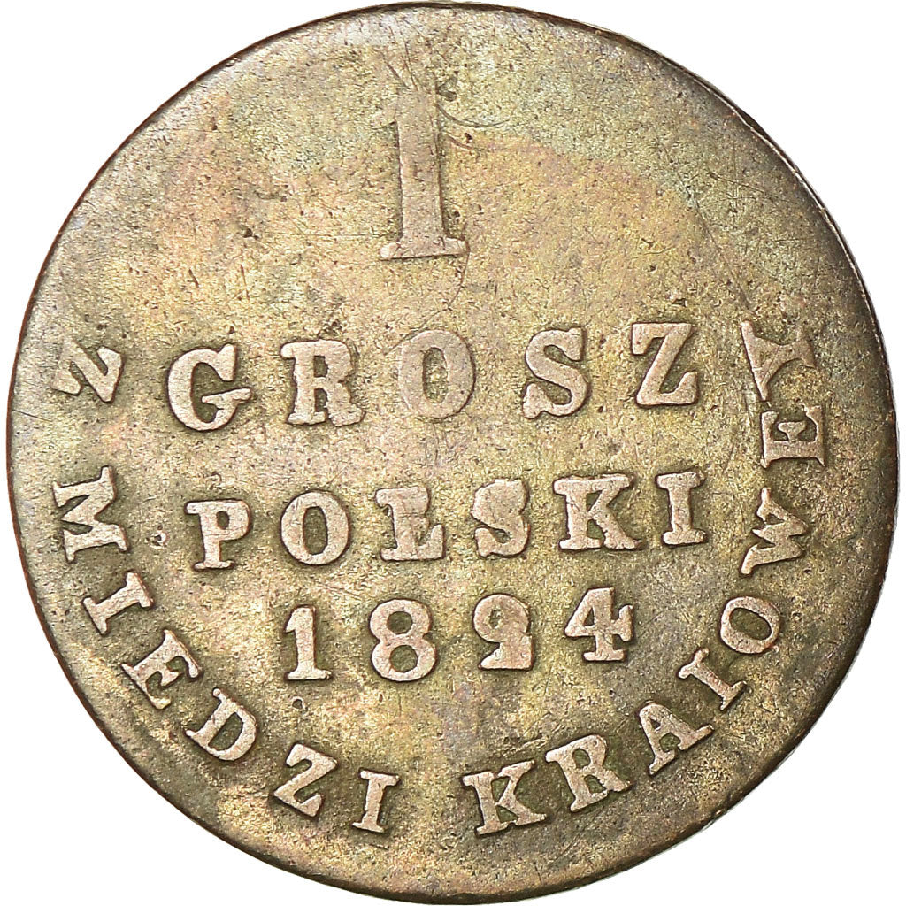 Coin, Poland, Alexander I, Grosz, 1824, Warsaw, VF(30-35), Copper, KM:94