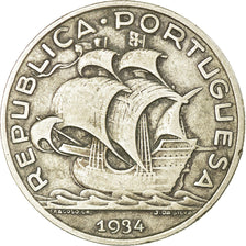 Coin, Portugal, 10 Escudos, 1934, VF(30-35), Silver, KM:582