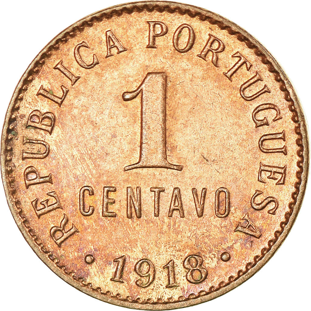 Coin, Portugal, Centavo, 1918, EF(40-45), Bronze, KM:565