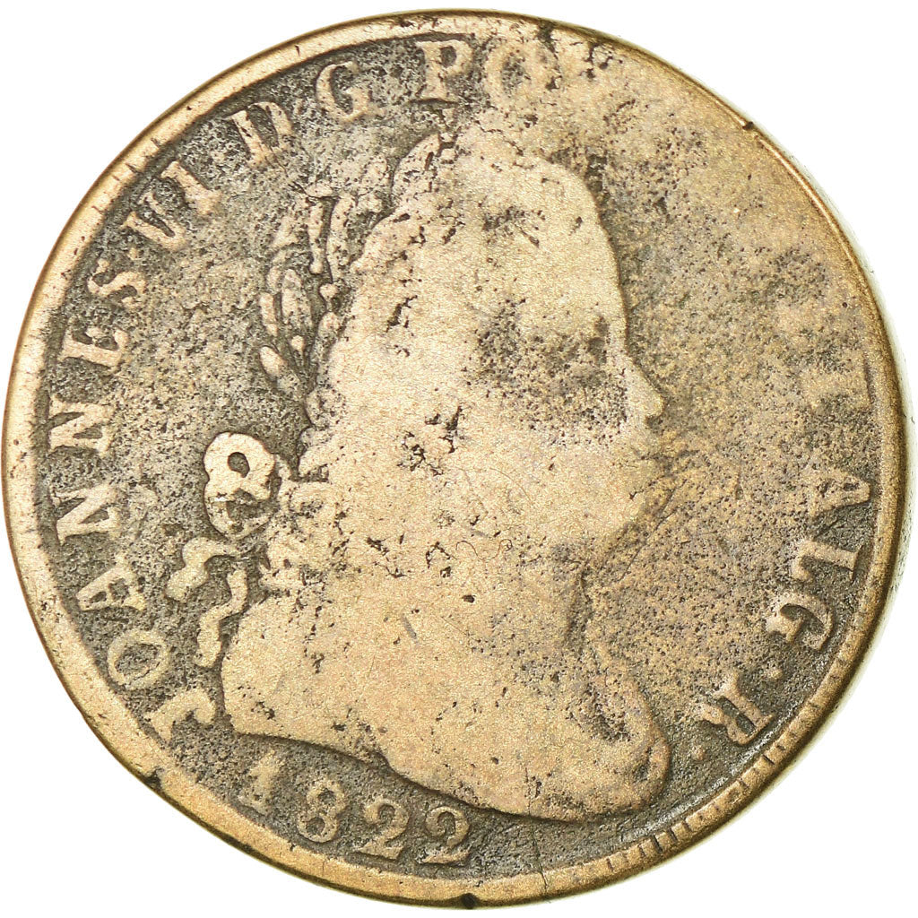 Coin, Portugal, Jo, 40 Reis, Pataco, 1822, VF(20-25), Bronze, KM:370