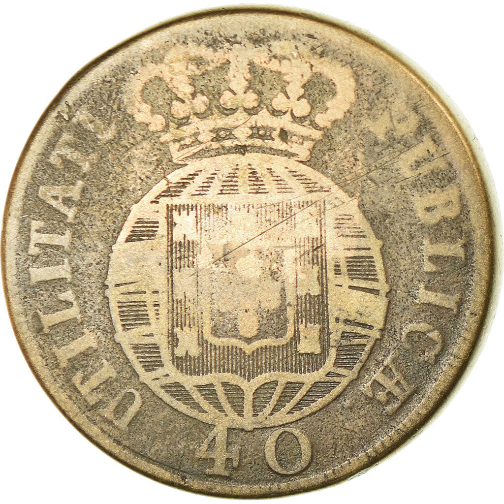 Coin, Portugal, Jo, 40 Reis, Pataco, 1822, VF(20-25), Bronze, KM:370