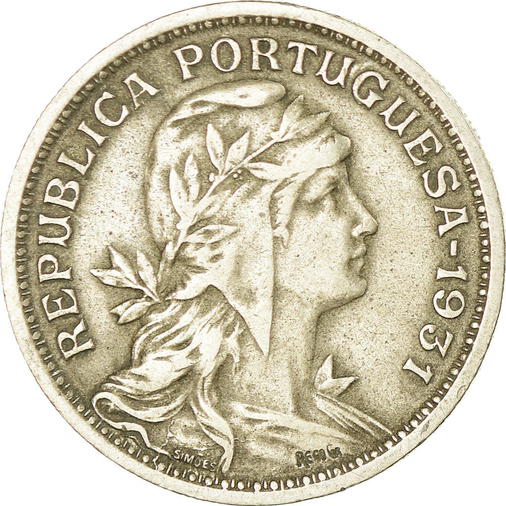 Moeda, Portugal, 50 Centavos, 1931, VF(30-35), Cobre-níquel, KM:577