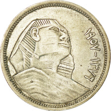 Coin, Egypt, 5 Piastres, 1957/AH1376, EF(40-45), Silver, KM:382