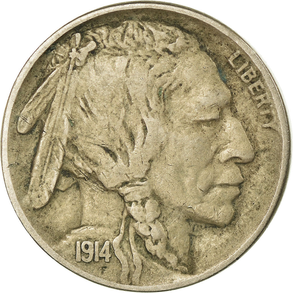 Moeda, Estados Unidos da América, Buffalo Nickel, 5 Cents, 1914, U.S. Mint