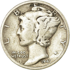 Coin, United States, Mercury Dime, Dime, 1941, U.S. Mint, San Francisco