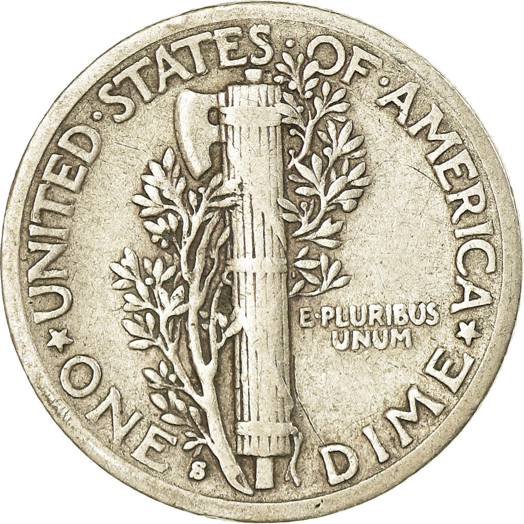 Coin, United States, Mercury Dime, Dime, 1941, U.S. Mint, San Francisco