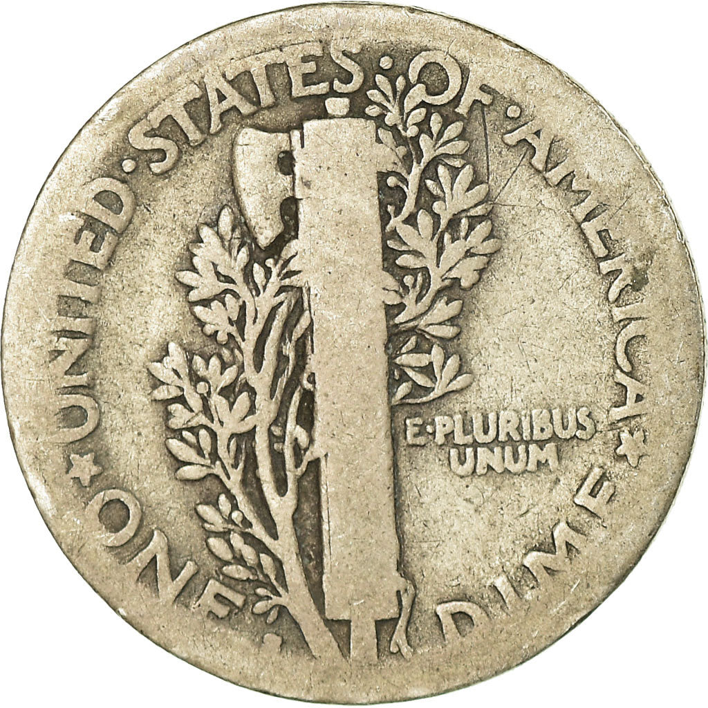 Coin, United States, Mercury Dime, Dime, 1916, U.S. Mint, San Francisco