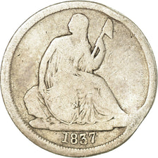 Coin, United States, Seated Liberty Dime, Dime, 1837, U.S. Mint, Philadelphia