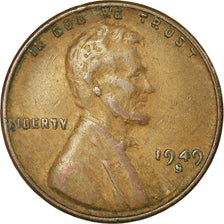 Coin, United States, Lincoln Cent, Cent, 1949, U.S. Mint, San Francisco