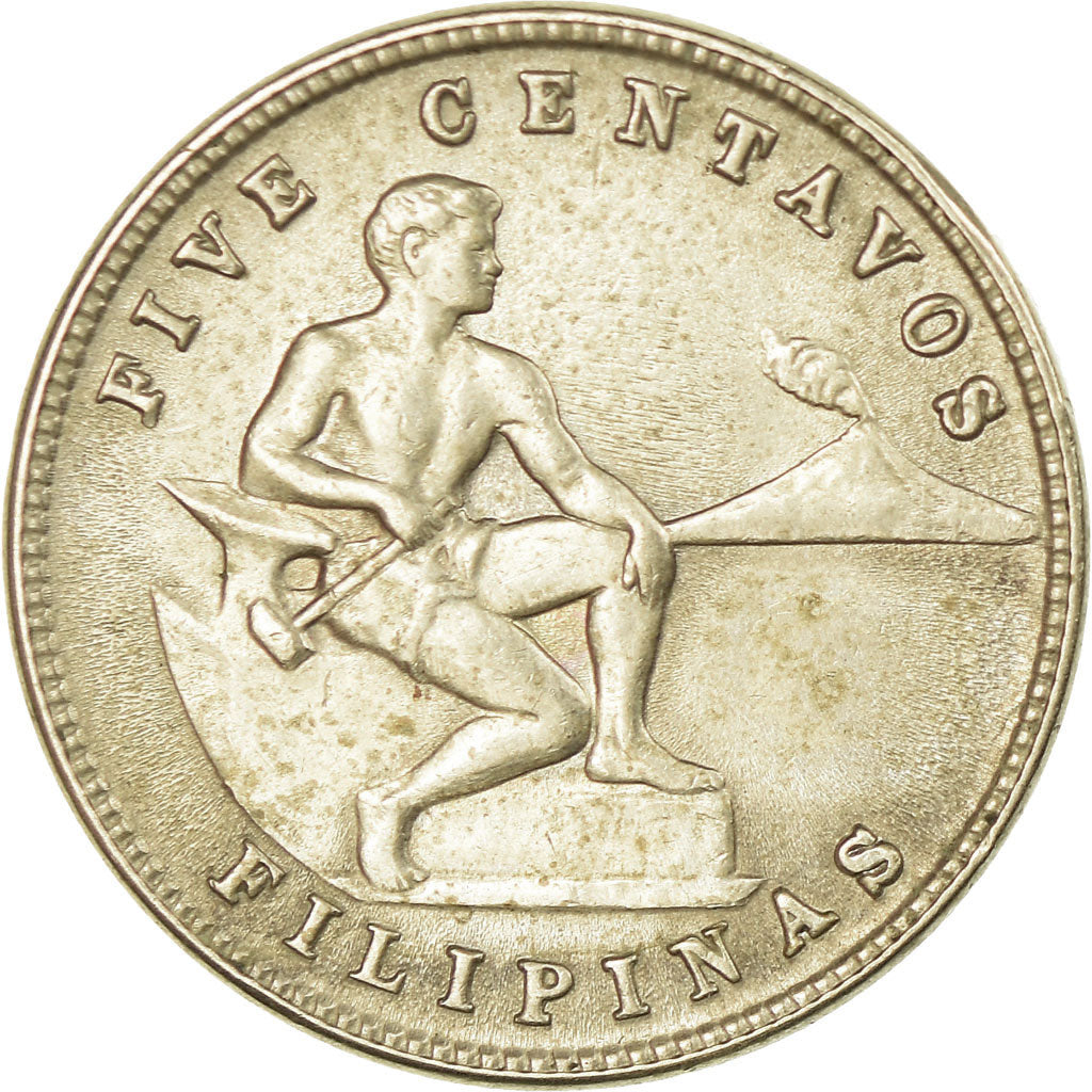 Coin, Philippines, 5 Centavos, 1944, EF(40-45), Copper-Nickel-Zinc, KM:180a