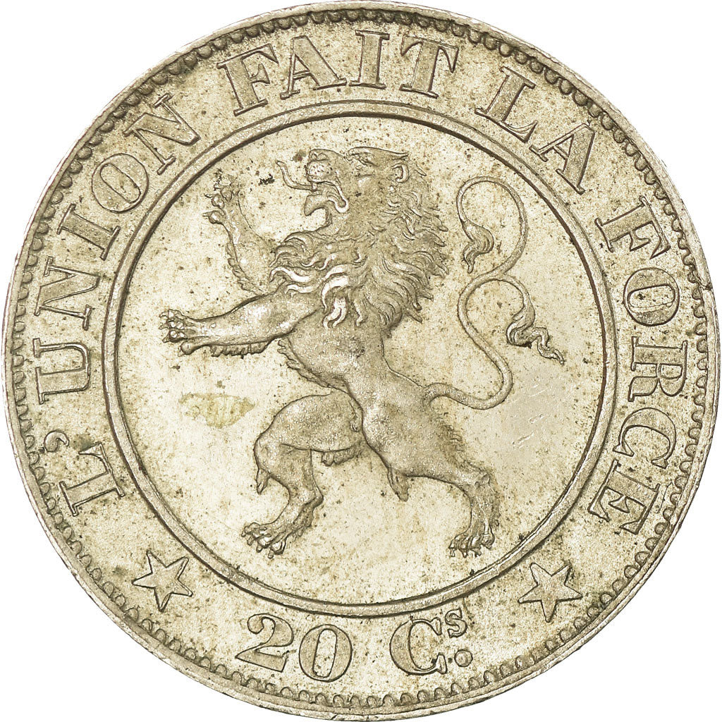 Coin, Belgium, Leopold I, 20 Centimes, 1861, EF(40-45), Copper-nickel, KM:20