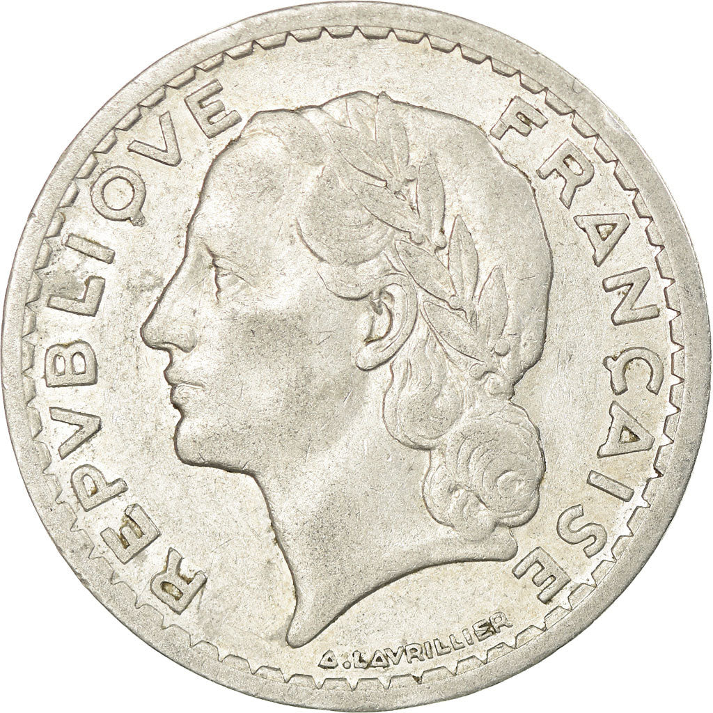 Moneda, Francia, Lavrillier, 5 Francs, 1946, Beaumont - Le Roger, MBC, Aluminio