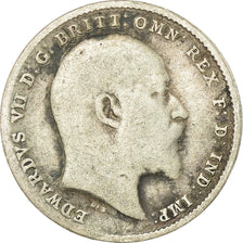 Coin, Great Britain, Edward VII, 3 Pence, 1902, VF(20-25), Silver, KM:797.1