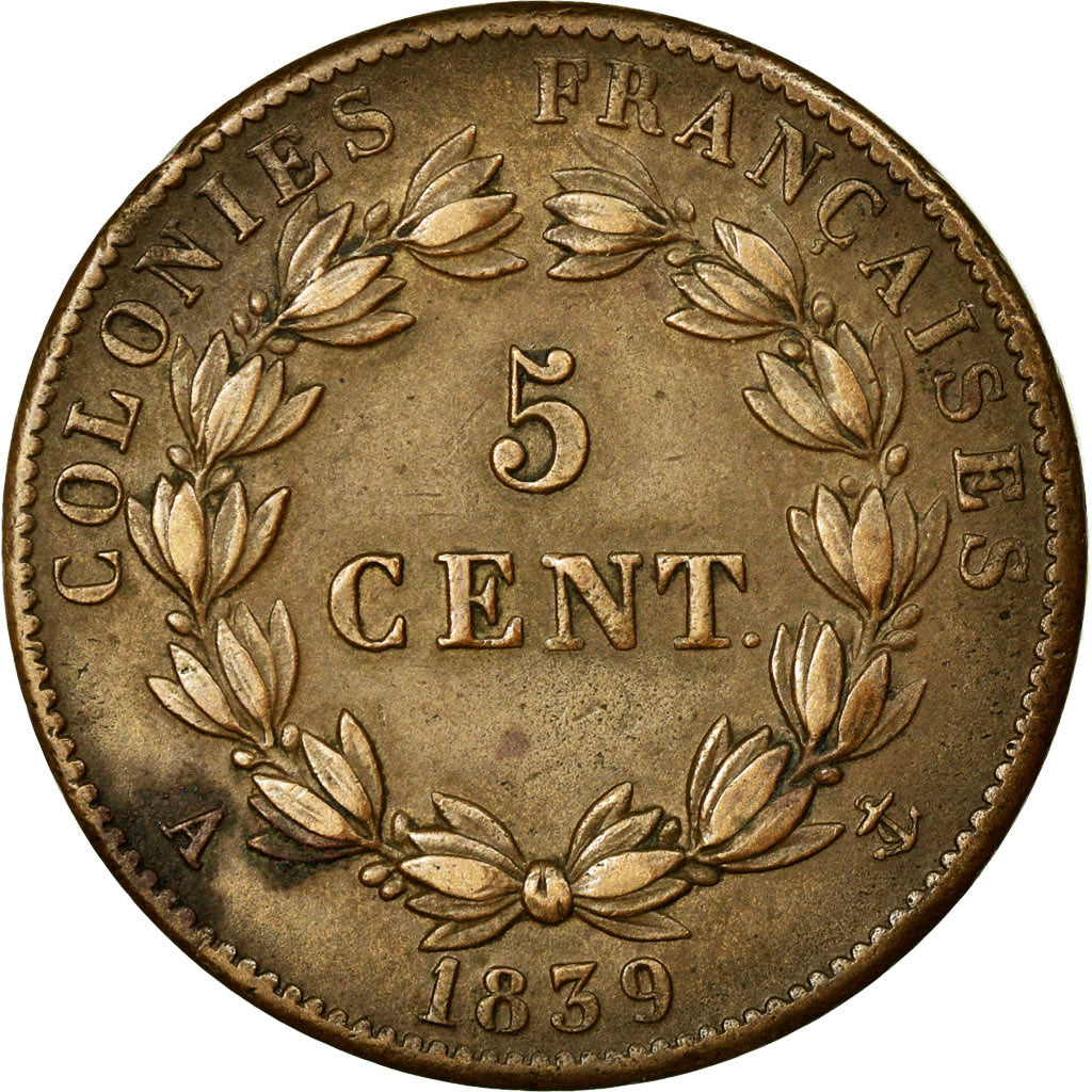 Coin, FRENCH COLONIES, Louis - Philippe, 5 Centimes, 1839, Paris, EF(40-45)