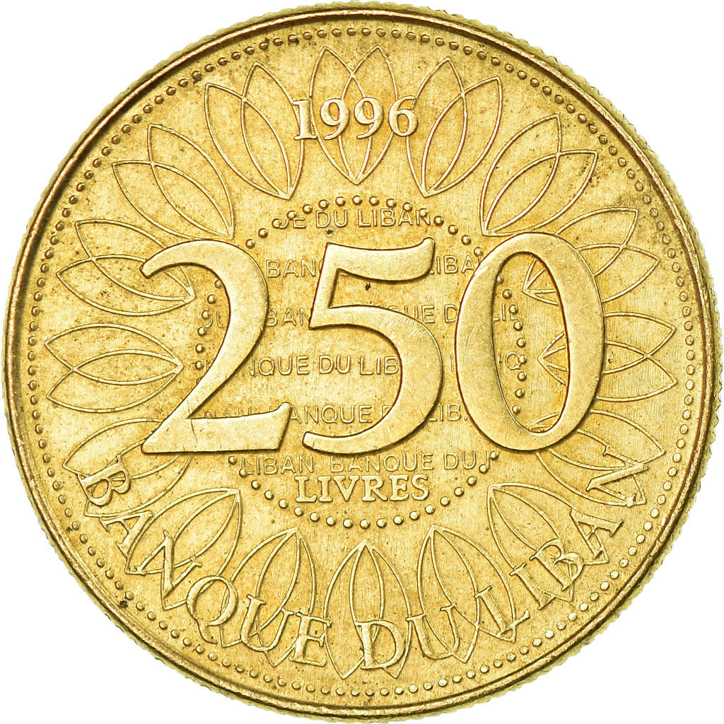 Monnaie, Lebanon, 250 Livres, 1996, SUP+, Aluminum-Bronze, KM:36